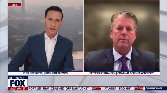 Pete Christiansen speaks on local television.