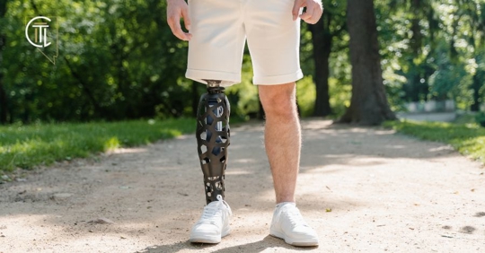 man with leg amputation